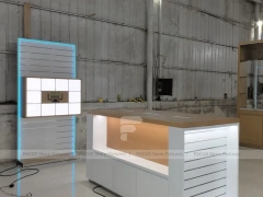 Gold Glass Mobile Phone Kiosk Showcase