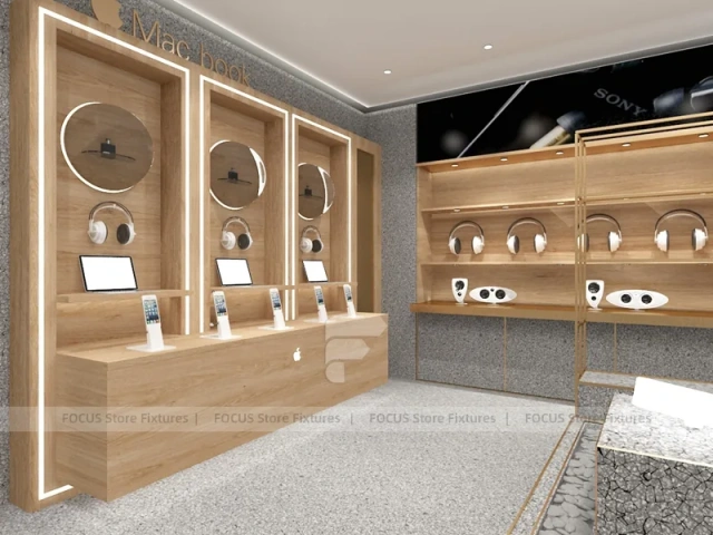 Gold White Mobile Accessories Wall Store