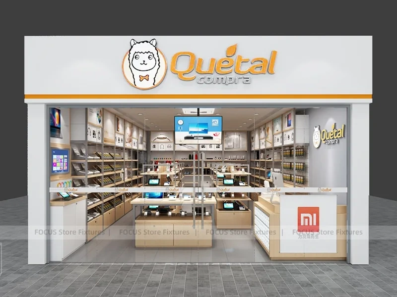 Gold White Mobile Accessories Wall Store