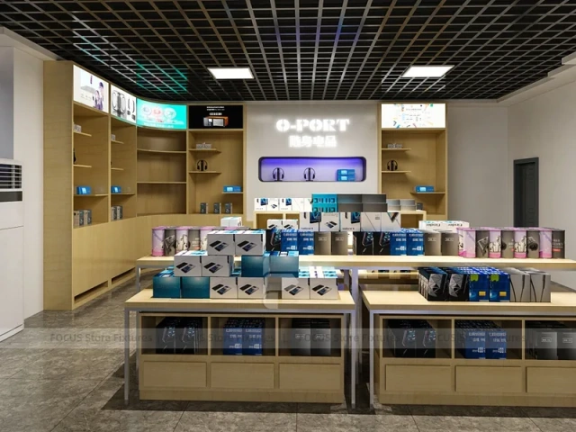 Gold White Mobile Accessories Wall Store