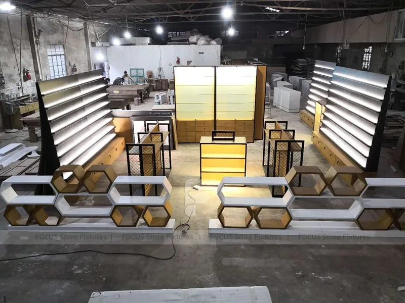 Gold White Mobile Phone Boutique Floor Plan