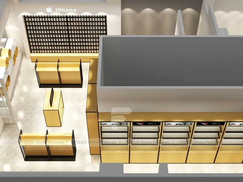 Gold White Mobile Phone Boutique Floor Plan