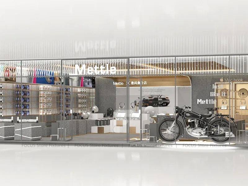 Gold White Mobile Phone Lounge Store Interior