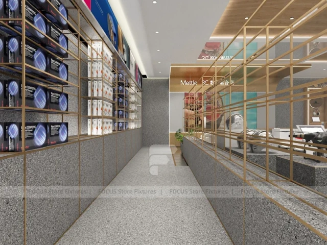 Gold White Mobile Phone Lounge Store Interior