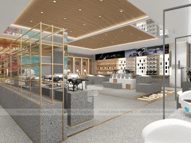Gold White Mobile Phone Lounge Store Interior