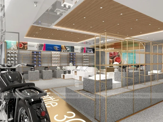 Gold White Mobile Phone Lounge Store Interior