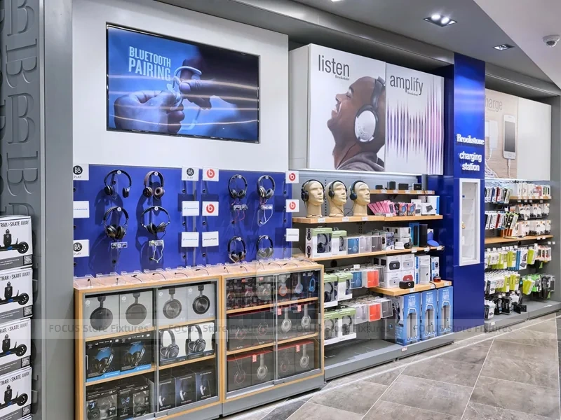 Gray Mobile Accessories Aisle Store Interior