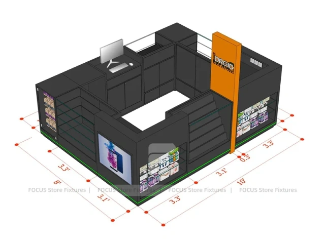 Gray Orange Mobile Phone Kiosk Layout