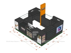 Gray Orange Mobile Phone Kiosk Layout
