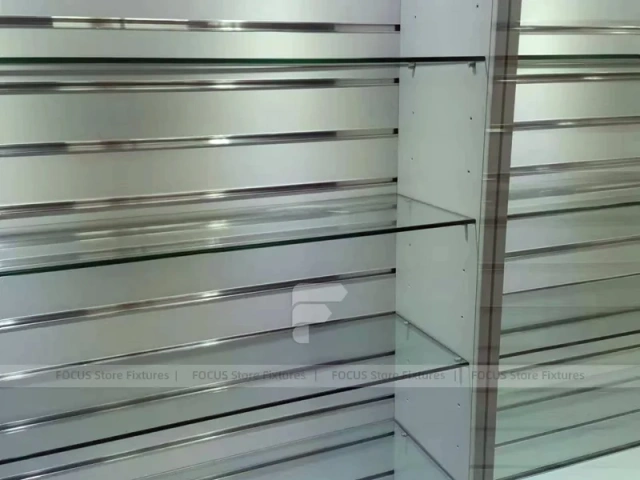 Gray Slatwall Mobile Phone Display Panel