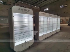 Gray Slatwall Mobile Phone Display Panel