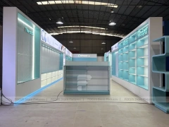 Gray Turquoise Gondola Phone Display Shelving