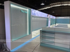 Gray Turquoise Gondola Phone Display Shelving