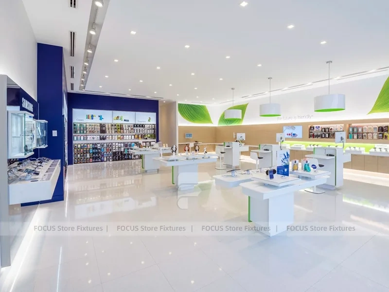 Gray White Mobile Accessories Store Interior