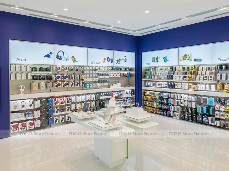 Gray White Mobile Accessories Store Interior