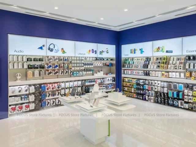 Gray White Mobile Accessories Store Interior