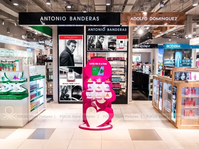 Green Antonio Banderas Fragrance Kiosk Display
