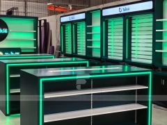 Green Black Mobile Accessories Store Layout Wide