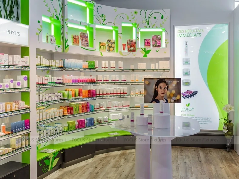 Green Botanical Skincare Display Counter