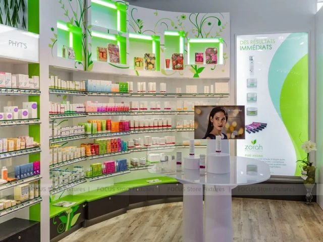 Green Botanical Skincare Display Counter