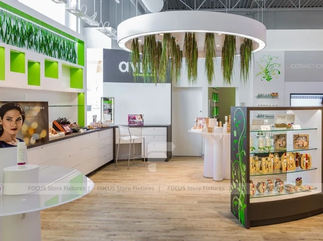 Green Botanical Skincare Display Counter
