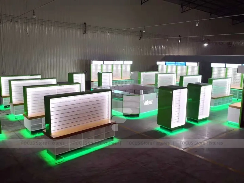 Green LED White Mobile Phone Island Display