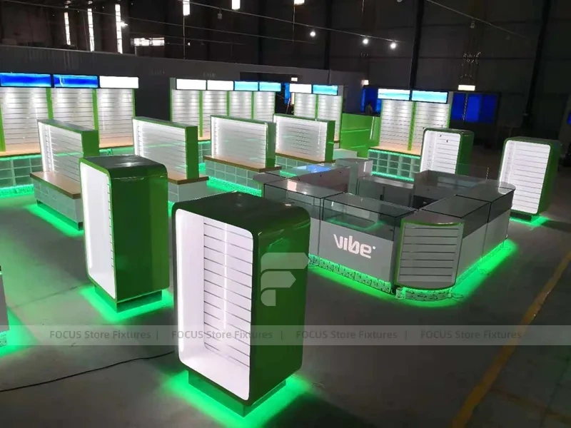 Green LED White Mobile Phone Island Display