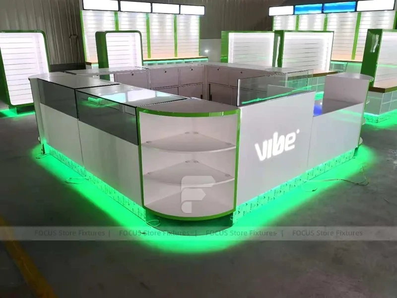 Green LED White Mobile Phone Island Display