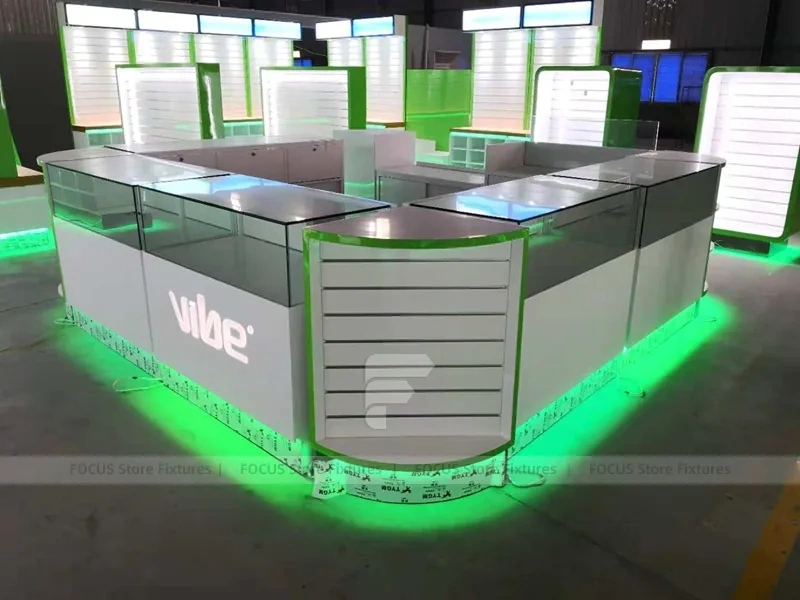 Green LED White Mobile Phone Island Display