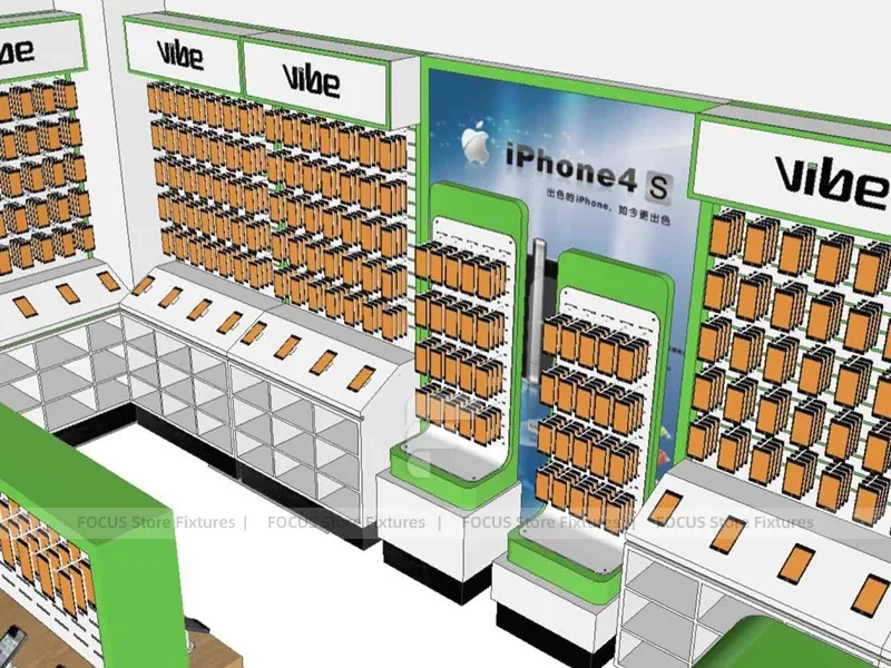 Green Vibe Iphone Accessories Wall Display