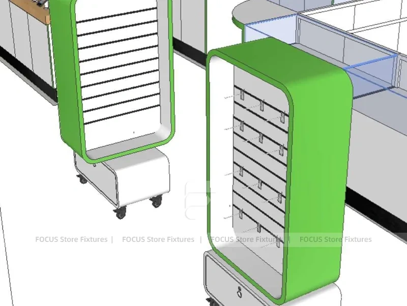 Green Vibe Iphone Accessories Wall Display