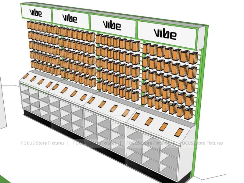 Green Vibe Iphone Accessories Wall Display
