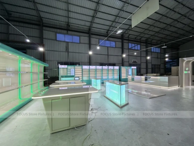 Green White Mobile Phone Store Fixtures