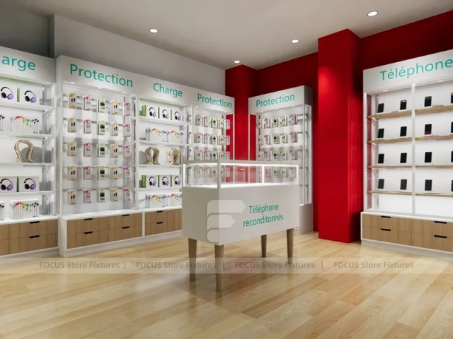 Green White Oppo Mobile Phone Store Interior