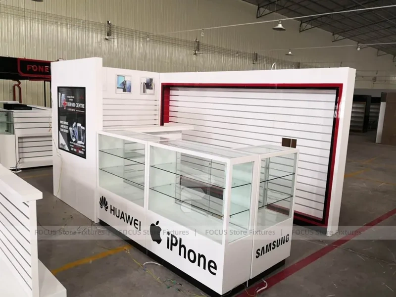 Iphone Samsung White Glass Phone Kiosk