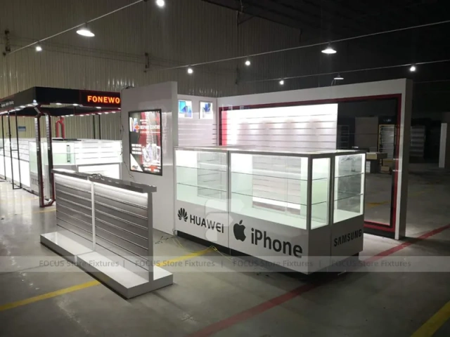 Iphone Samsung White Glass Phone Kiosk