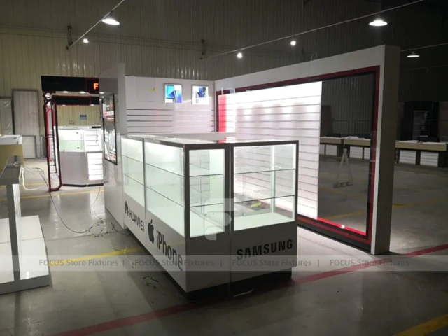 Iphone Samsung White Glass Phone Kiosk