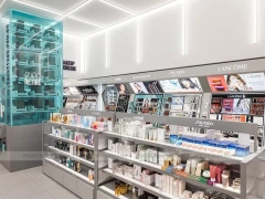 Lancome White Cosmetics Retail Shelving Wall