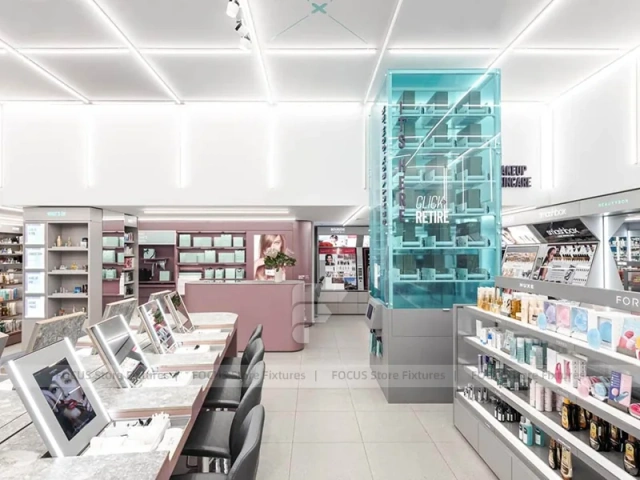 Lancome White Cosmetics Retail Shelving Wall