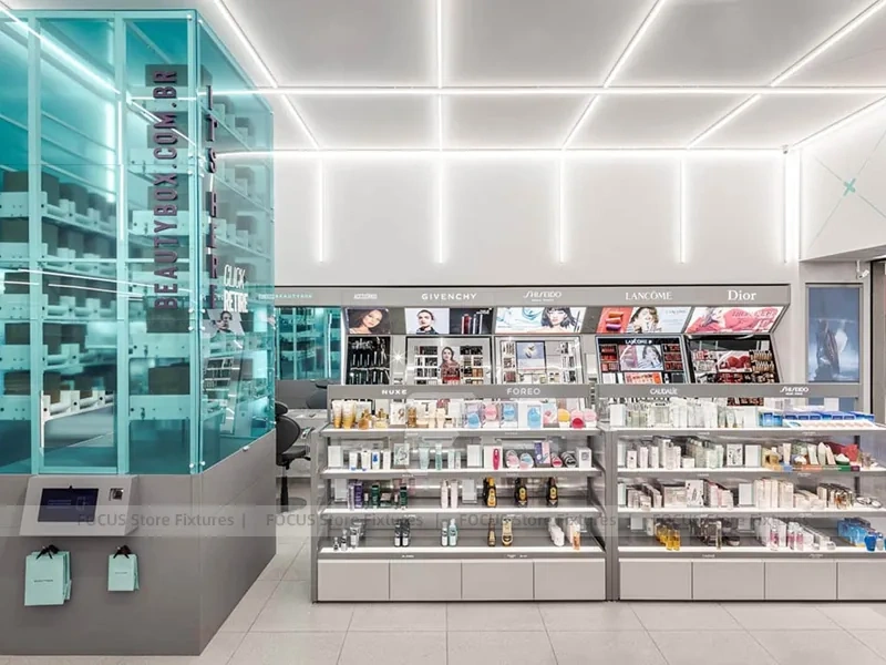 Lancome White Cosmetics Retail Shelving Wall