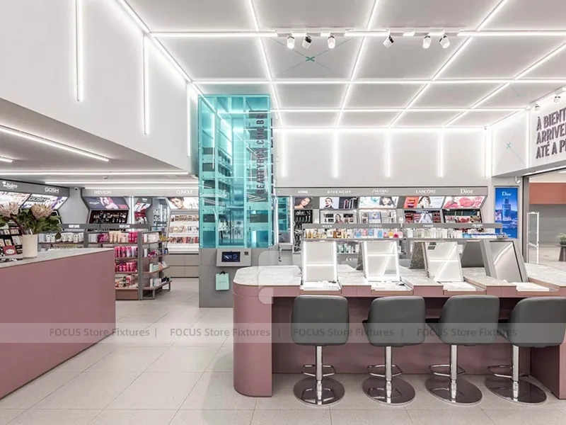 Lancome White Cosmetics Retail Shelving Wall