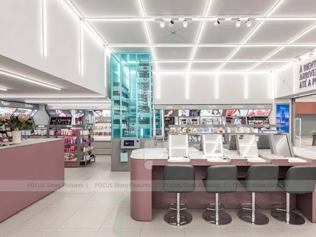 Lancome White Cosmetics Retail Shelving Wall