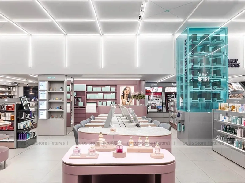 Lancome White Cosmetics Retail Shelving Wall