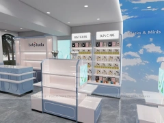 Light Blue Skincare Store Interior