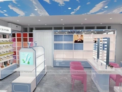 Light Blue Skincare Store Interior