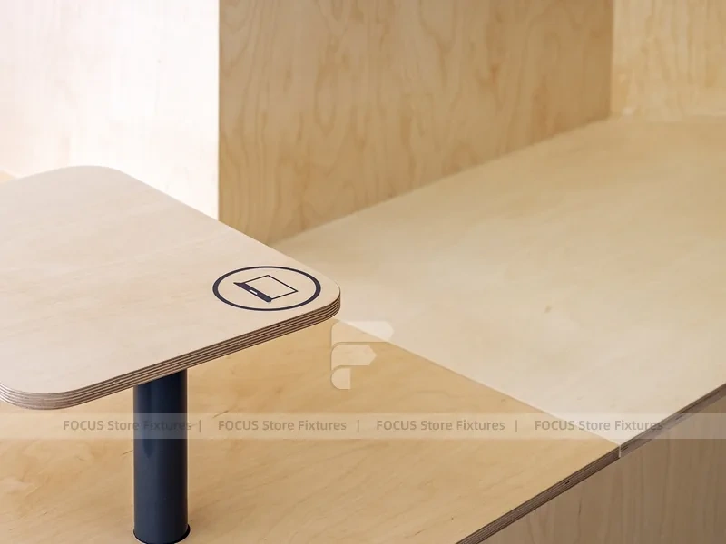 Light Wood Phone Consultation Counter Display