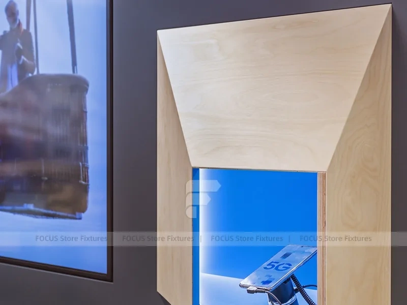 Light Wood Phone Consultation Counter Display