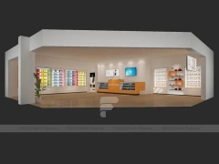 Minimal White Wood Phone Store Rendering