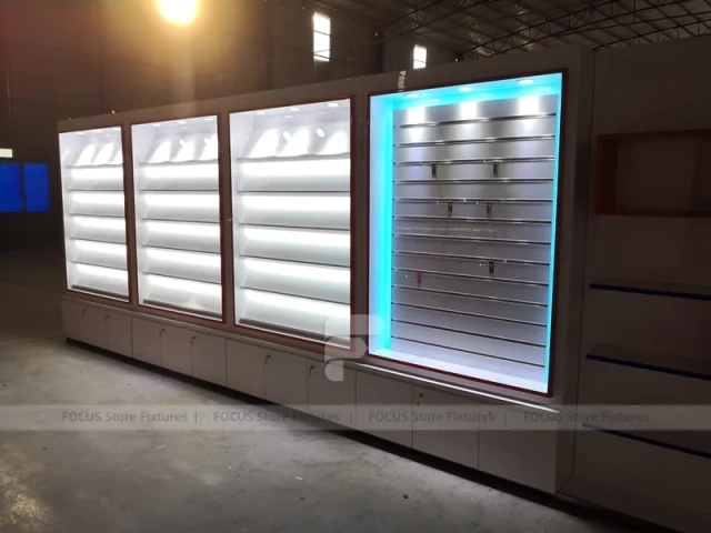 Minimal White Wood Phone Store Rendering