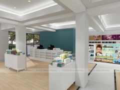 Mint Pink Skincare Store with Island Displays